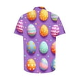 thumbnail image 4 of Blusas y camisas de manga corta con cuello en V Camisa estampada de Pascua para hombre Camisa abotonada Top de poliéster para hombre, 4 of 4