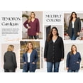 thumbnail image 4 of TEMOFON Cardigan for Women Plus Size Buttons Down with Pocket Long Sleeve Ladies Cardigan Lightweight Knit Fall Winter Clothes 3XL, 4 of 6