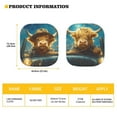 thumbnail image 5 of KUIFORTI Car Windshield Sun Shade&nbsp;Cute Highland Cow Sun Shade for Car Windshield, 2 Pieces Galaxy Print Automotive Interior Sun Protection Block UV Rays, 5 of 5