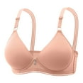 thumbnail image 1 of Kcodviy Women Lace Back Button Womens Wireless Bra Shaping Cup Adjustable Shoulder Running one Shoulder Sports Bra Strap Large Size Underwire Big Bra, 1 of 6