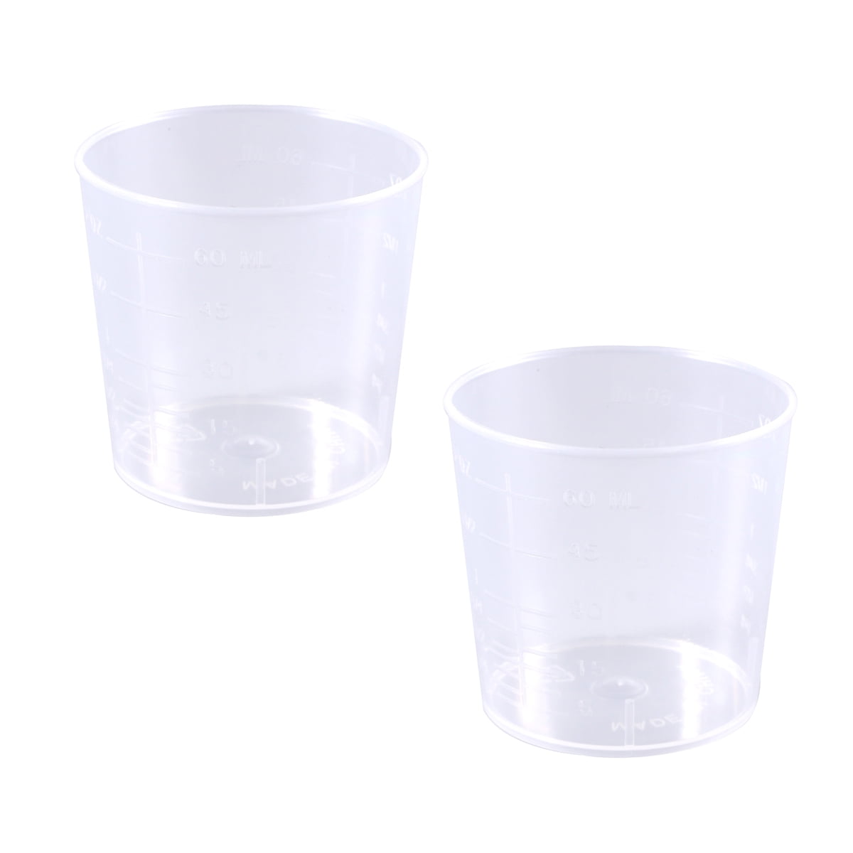 Shatterproof Graduated Mixing Cups Plastic Cups Professional CTransparent Scale Cups Clear Graduated Cups Measuring Cup Lab Supply for Home School NUOBESTY 60ml Scale Cups 40Pcs 