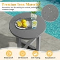 thumbnail image 3 of Ktaxon 24" Round Metal Side Table for Outdoor Indoor - Patio Coffee Bistro End Table, Garden Deck, Weather Resistant (Gray), 3 of 7