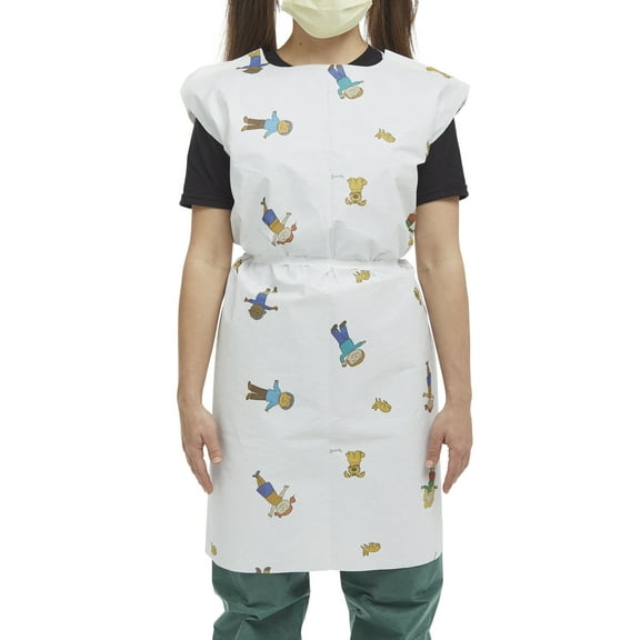 McKesson Pediatric Exam Gown, Disposable - Waist Belt, Short Sleeve, Unisex - McKesson KIDS Print Design, 21 in x 36 in, 50 Count