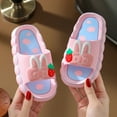 thumbnail image 2 of Xfvqtps Girls Slippers Cute Animals Rabbit Strawberry Thick Bottom Soft Sole Non Slip Comfortable Breathable Indoor and Outdoor PVC Slippers Pink-06, 2 of 5