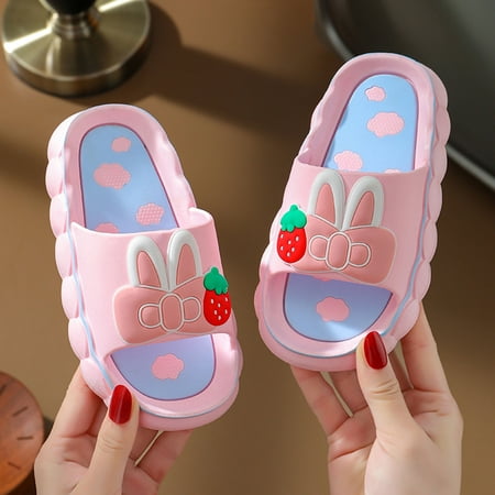 

Bnwani Casual Shoes Bowknot Shoes Girl Kids Shoes Slippers Girls Non-Slip Breathable Cute Slippers Pink Size 9T