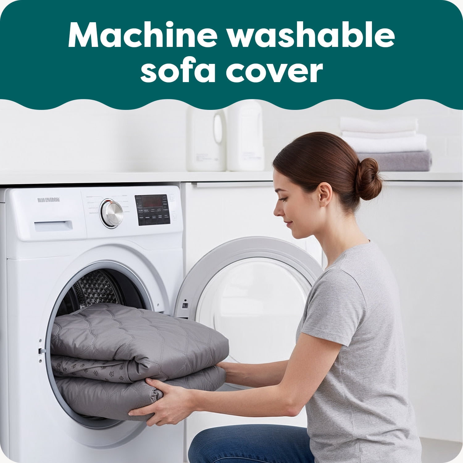 XL Sofa Reversible Furniture Protector - Gray/Mist