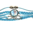 thumbnail image 2 of Frozen Elsa Braided Love Leather Style Blue and Sky-Blue Silvertone Color Bracelet FBZ-S-101, 2 of 4