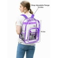 thumbnail image 4 of TSV Waterproof Clear Backpack for Stadium Use, Heavy Duty Transparent PVC Backpack for Concert Sport Events, Purple, 4 of 6