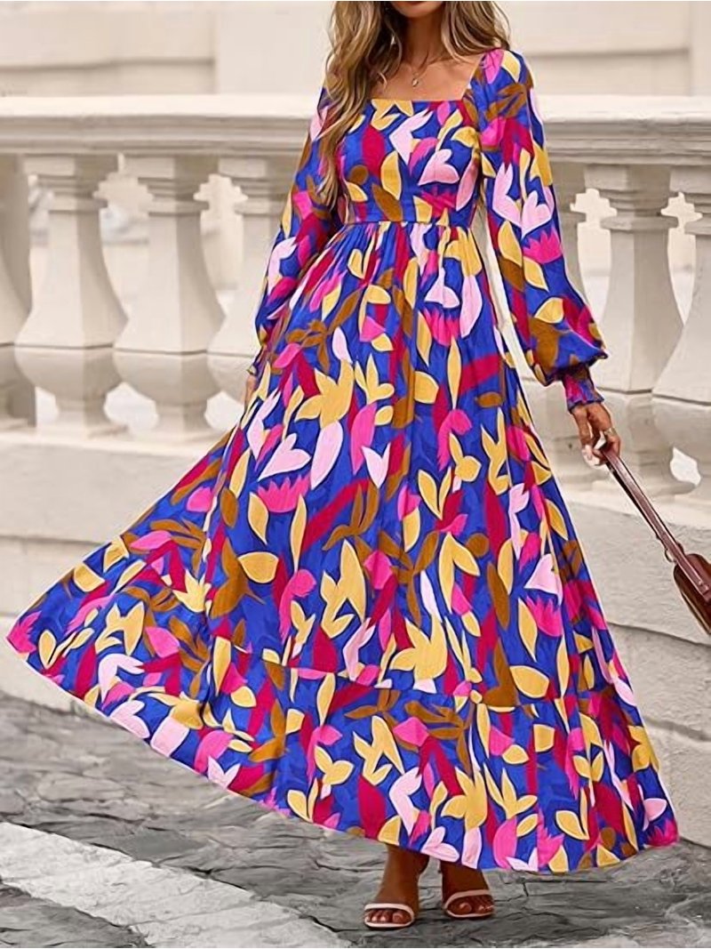 RETTYGARDEN Women Floral Maxi Dresses Fall Long Sleeve Square Neck Boho A Line Wedding Guest Casual Flowy Long Dress - Walmart.com RETTYGARDEN Women Floral Maxi Dresses Fall Long Sleeve Square Neck Boho A Line Wedding Guest Casual Flowy Long Dress - Walmart.com