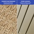 thumbnail image 6 of ModFusion 5-Piece Outdoor Indoor Chic Rattan Wicker Bar Set, Patio Dining Furniture with Cup Rack, High Table and 4 Bar Stools and Soft Cushions, Beige & White, 6 of 10