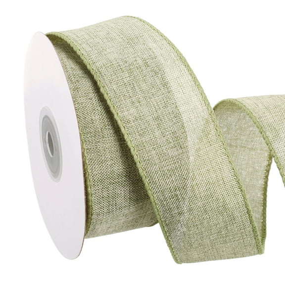 Uxcell Wired Edge Ribbon 1-1/2 Inch x 10 Yard, Burlap Wired Ribbon for Gift Wrapping Wreath, Green