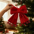 thumbnail image 1 of BAOPAI Red Polyester Christmas Tree Bows Decorations Assorted Sizes For Home Holiday Festive Decor Durables Shape, 1 of 6