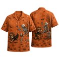 thumbnail image 5 of WJOSBXT Halloween Shirts For Men Button Down Short Sleeve T‑Shirt, Crew Neck Lightweight Breathable Collared Shirt Loose Fit Lapel Holiday Graphic Tees for Men S, 5 of 5