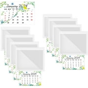 2024 Peel and Stick Calendar Stickers Hanging Mini Calendar Cards Pocket Holders 2-in-1 Calendar Wall Calendar with Blank Clear Pocket 2Pack