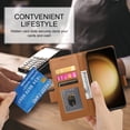 thumbnail image 7 of Compatible with Samsung Galaxy S23 Wallet Case, Classic PU Leather Flip Folio Case with Card Holders Kickstand [Shockproof TPU Inner Shell] Phone Cover for Samsung Galaxy S23, Brown, 7 of 7