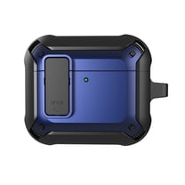 Dteck Case for Apple AirPods Pro 2019,Shockproof Rubber Secure Lock Case Armor Military Full-Body Rugged Cover with KeyChain for AirPods Pro 2019,Darkblue