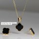 thumbnail image 2 of Lucky Four Leaf Clover Necklace Set 18k Gold Plated Stainless Steel Necklace and Earrings Jewelry Gift for Women and Girls, 2 of 4
