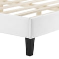 thumbnail image 6 of Platform Bed Frame, King Size, White, Velvet, Mid Century French Bedroom, Modern Contemporary Boutique HB35483, 6 of 12