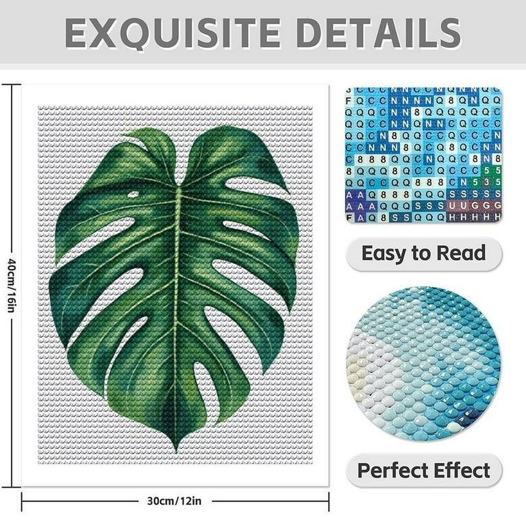 Diamond Art Kit for Adults, Monstera Leaf Artwork Botanical Design Diamond  Painting for Adults Beginners, 5D DIY Diamond Art Painting Kits, Colorful  ...