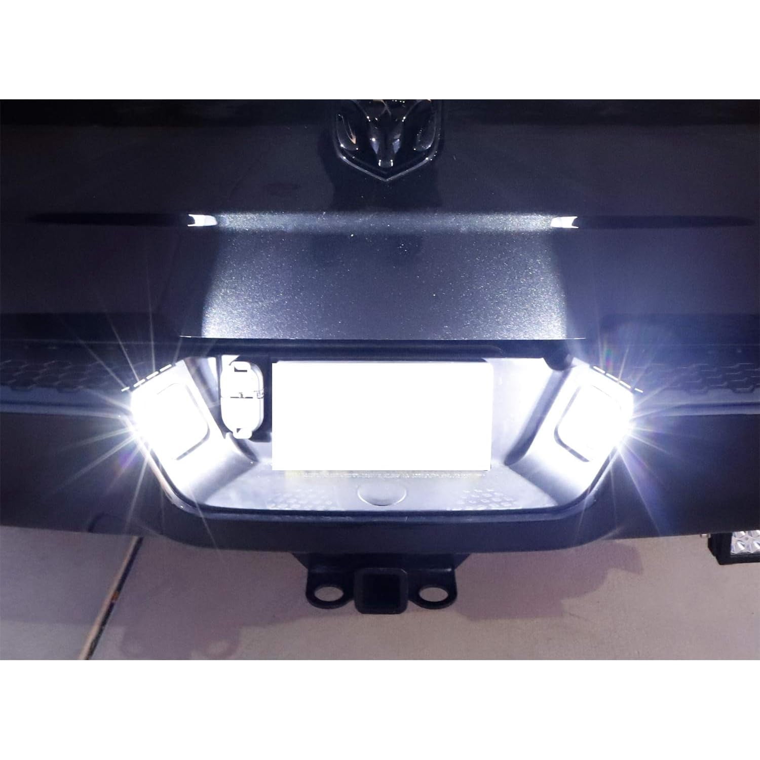 Xenon White White OEM-Fit 3W Full License Plate Light Kit For 2003-18 Dodge RAM 1500 2500 3500, Powered by 18-SMD LED