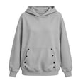 thumbnail image 7 of Nowekniz Women Oversized Drop‑Shoulder Fleece Hoodie Pullover Sweatshirt, Soft‑Touch Top With Large Kangaroo Pocket, Solid Color Casual Fall Daily Outfits, 7 of 7