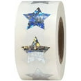 thumbnail image 2 of Silver Sparkle Holographic Stickers, 0.75 Inch Wide, 500 Labels on a Roll, 2 of 2