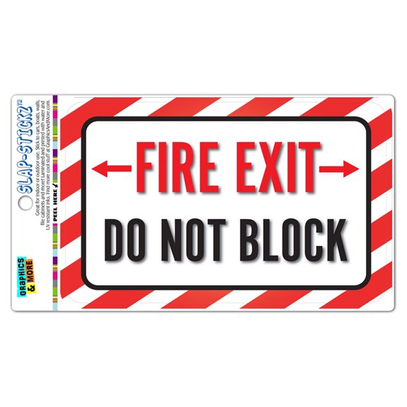 Fire Exit Do Not Block SLAP-STICKZ(TM) Automotive Car Window Locker Bumper Sticker