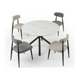thumbnail image 2 of Modern Upholstered Curved Backres Dining Chairs with Metal Frame Set of 4 - Light Grey, 2 of 5