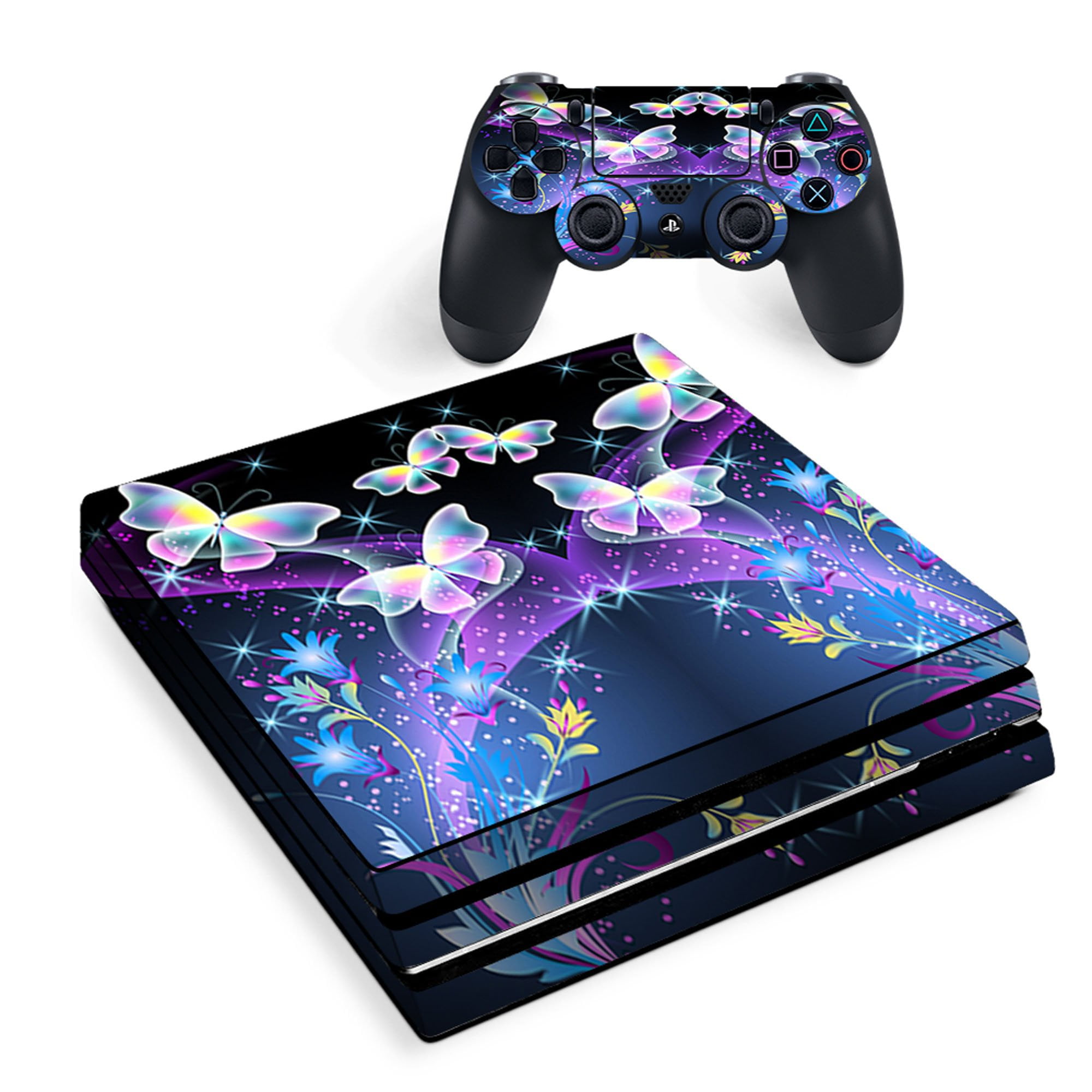 Skin for Sony PS4 Pro Console Decal Stickers Skins Cover -glowing butterflies in - Walmart.com
