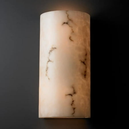 - Justice Design Group LumenAria 2-light Outdoor (No Metal) Open Top and Bottom Wall Sconce, Faux Alabaster Shade