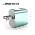 thumbnail image 4 of Powertek 20W USB-C PD + 18W USB-A Dual Port Wall Charger, Metallic Shine Pastel, Mint, 4 of 6