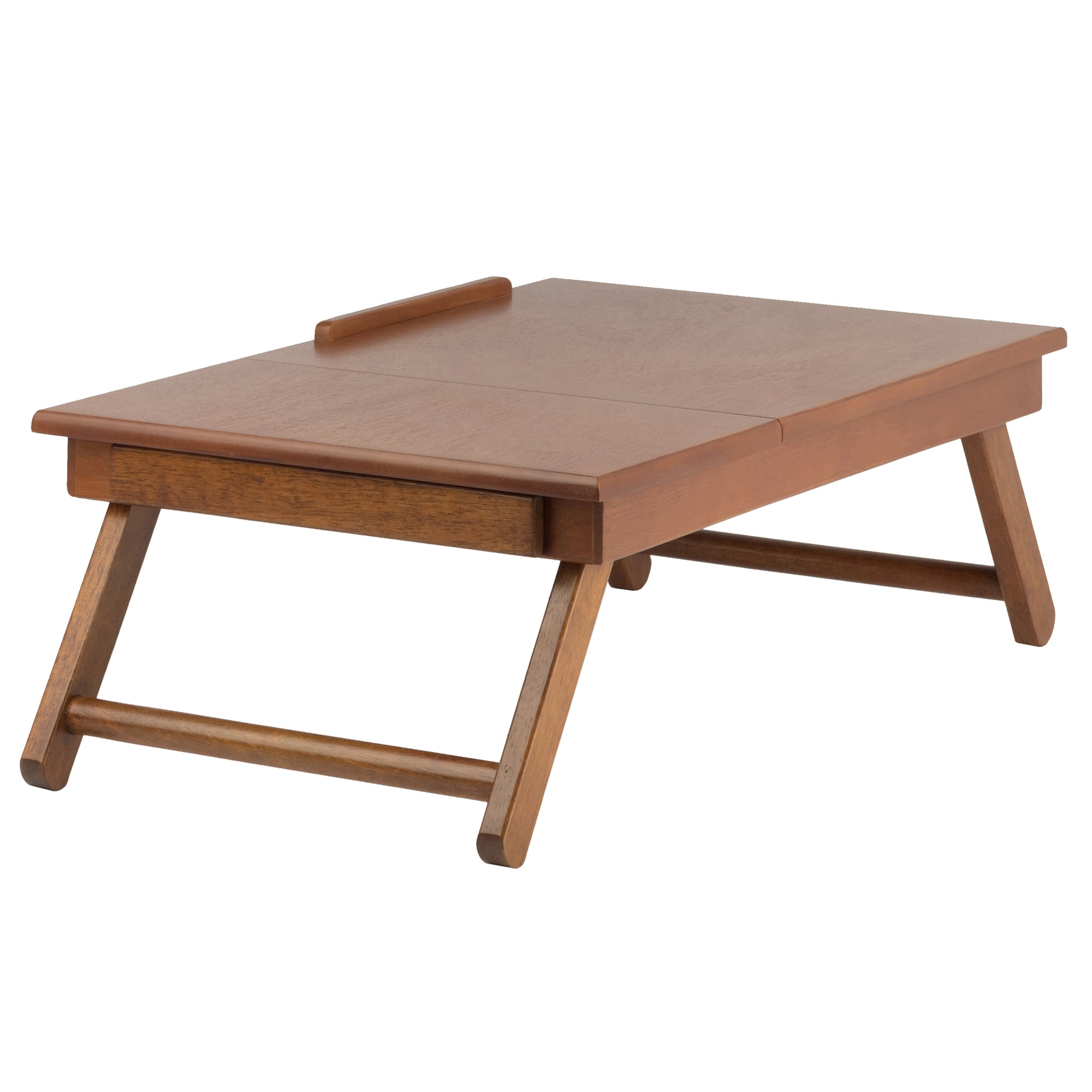 Winsome Wood Anderson Tilt Top Lap Desk With Drawer Teak Finish