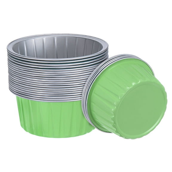Grass Green Cupcake Cups, 25pcs 66x36x85mm Aluminum Foil Standard Cupcake Liners