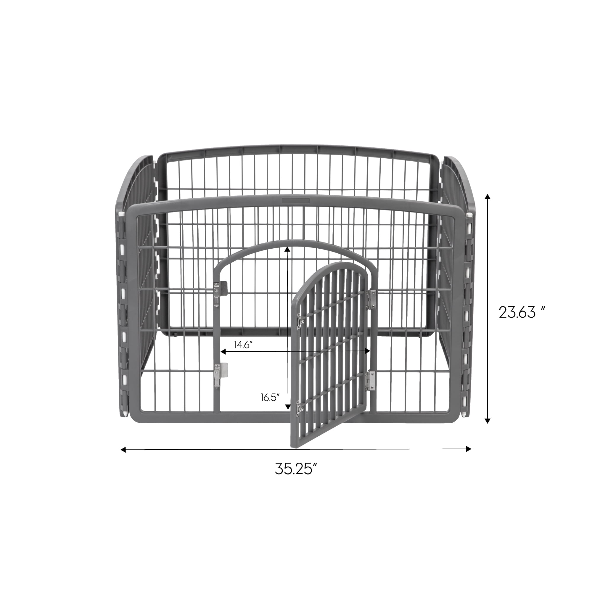 IRIS 24" Exercise 4-Panel Pet Playpen with Door, Dog Playpen, Puppy Playpen, Small and Medium Dogs, Keep Pets Secure