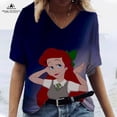 thumbnail image 3 of Camiseta de manga corta estilo Harajuku de Disney para mujer, ropa Sexy con estampado de la sirena Ariel para fiesta, Y2K, 2023, 3 of 4