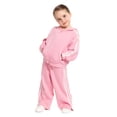 thumbnail image 2 of Wonder Nation Toddler Girls Full Zip Athletic Hoodie with Side Stripe and Bow, Sizes 12M-5T, 2 of 8