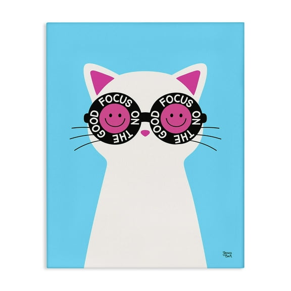 Stupell Industries Focus On Good Cat Animals Painting Wrapped Canvas Art Print Wall Art, 16 x 20