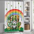 thumbnail image 6 of St Patrick's Day Shower Curtain Set, Waterproof Shower Curtains for Bathroom, Green Shamrock Gnomes Love Star Rainbow Spring Washable Fabric Bath Curtain for Bathtub with Hooks 60x72 Inches, 6 of 9