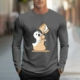 thumbnail image 2 of Tqyyweavej Chemises d'Halloween pour Hommes Grande Taille Adulte Imprimé Col Rond Manches Longues Coupe Décontractée Costumes M-5TG, 2 of 5