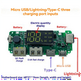 thumbnail image 3 of 3Pcs Lithium Battery Charger Board LED Dual USB 5V 2.4A Type-C USB Mobile Power Bank 18650 Charging Module Circuit,3 x Battery Charger Board,Green, 3 of 8