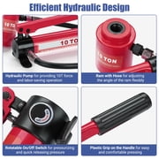 Yescom 1/2 to 2 Hydraulic Knockout Punch Set 10-Ton 6-Die Electrical Conduit Hole Punch Driver Kit - Red