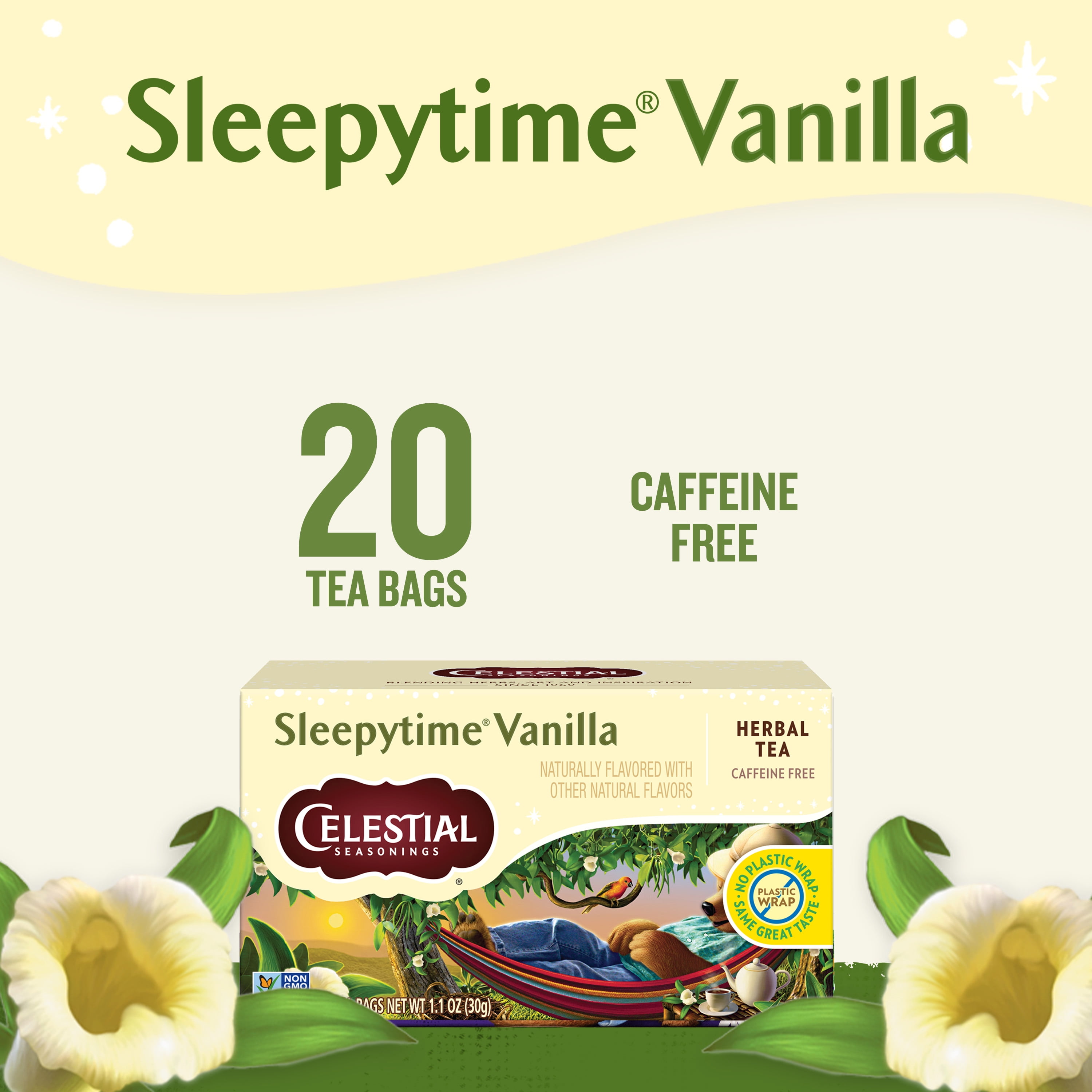 (3 pack) Celestial Seasonings Sleepytime Vanilla Caffeine-Free Herbal Tea Bags (20 Count)