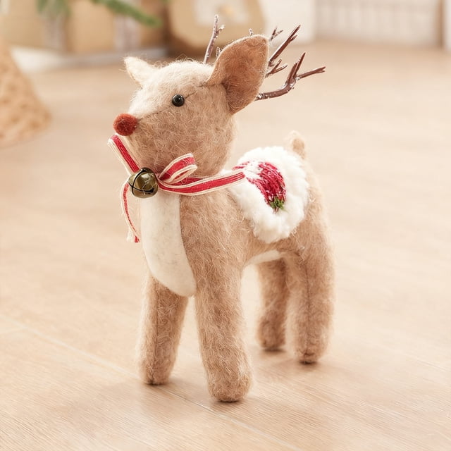 Adorno navideño de peluche de reno y muñeco de nieve para decoración navideña | Decoración colgante de tela suave para el árbol de Navidad | Decoración festiva para el hogar, fiestas y eventos
