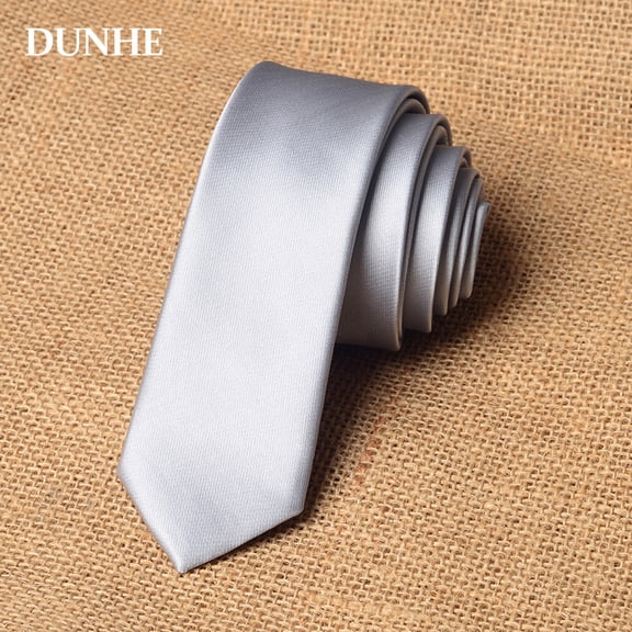 Yongchuantie Men's Silver Grey Tie 5CM Narrow Edition Handmade Knot Tie Gift Box
