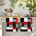 thumbnail image 4 of Red Black Grey Geometric Kitchen Towels Set of 4, Modern Abstract Art Luxury Soft Microfiber Dish Towels, Absorbent Quick-Dry Washable Dishcloths for Kitchen Cleaning, Drying Dishes, 18x28 Inches, 4 of 9