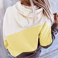 thumbnail image 3 of REORIAFEE Long Sleeve Shirts for Women Casual Fall Tunics Sweetheart Stripe Print Hooded Tops Sweatshirt Yellow S, 3 of 6