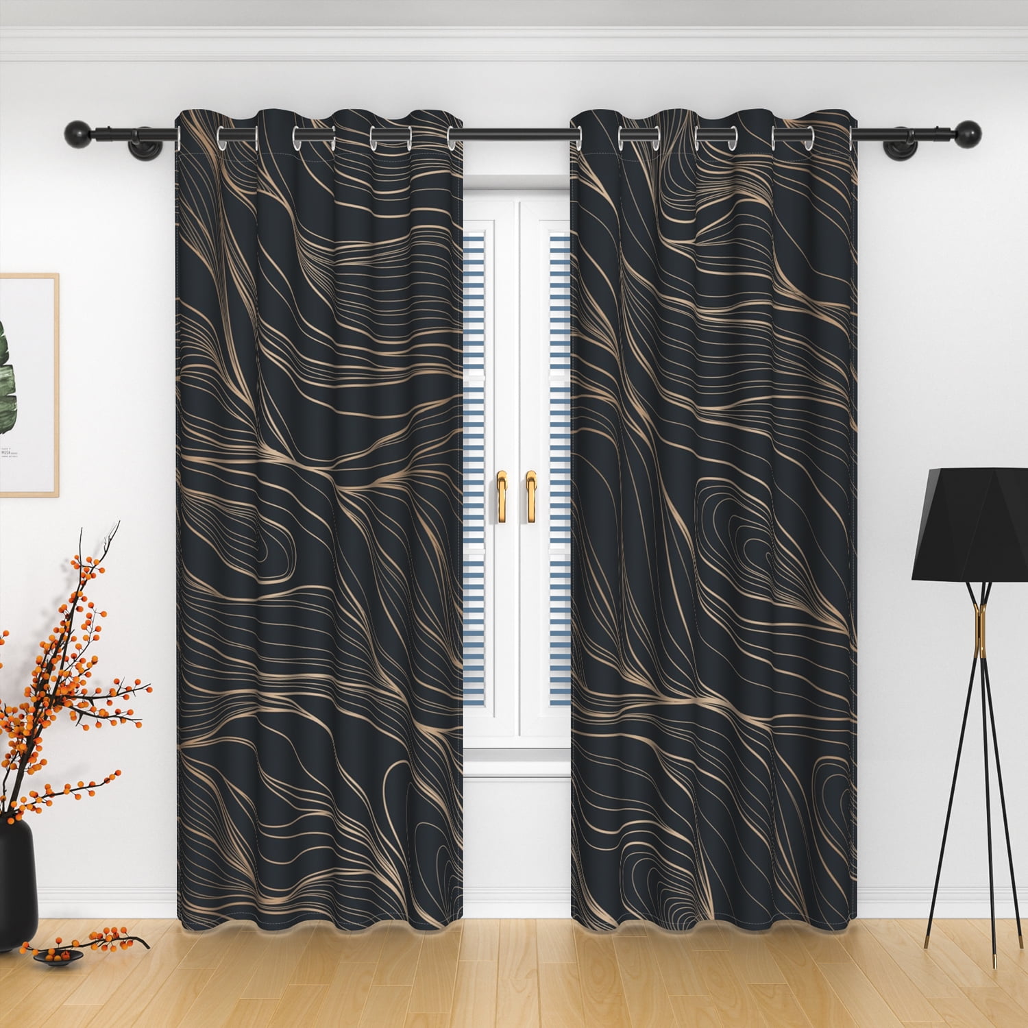 Lfeey Opaque Blackout Curtains for Bedroom Room Darkening Insulation and Noise Reduction, 42x72 inches, 2 Panels