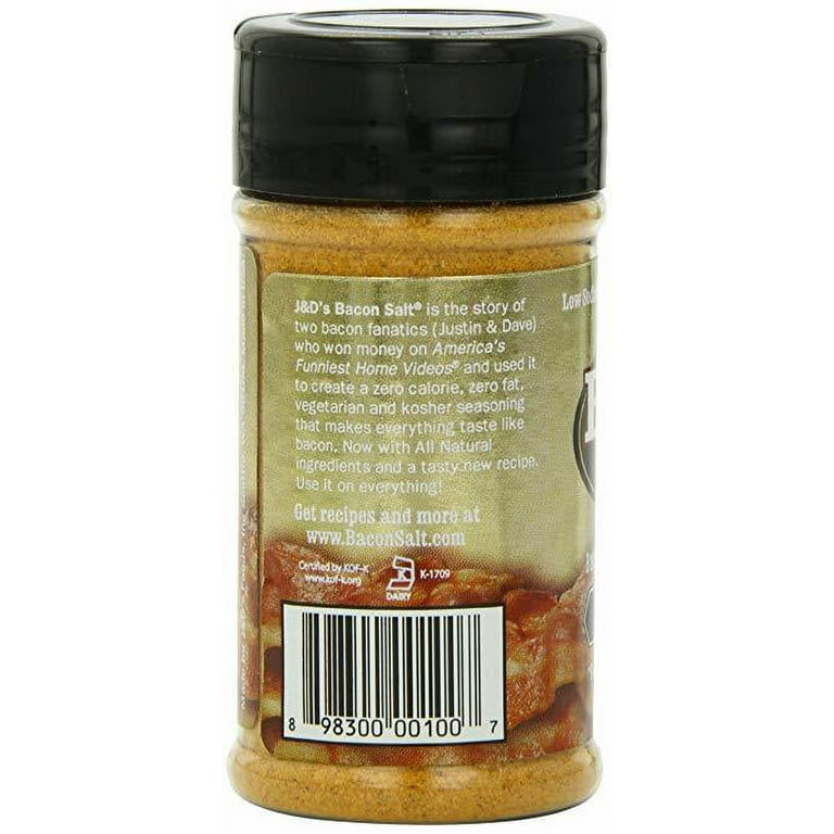 3 Pack J&D's Original Bacon Salt All Natural Bacon Flavored Seasoning Spice  Rub, Bundle of 3 - Foods Co.