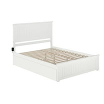AFI Nantucket Wood Queen Platform Bed with Matching Footboard in White