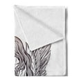 thumbnail image 2 of Angel Wings Soft Flannel Fleece Throw Blanket, Innocence Girl with Long Hair and Aureole on Head Noel Theme, Cozy Plush for Indoor and Outdoor Use, 60" x 80", Dark Purple Eggplant, by Ambesonne, 2 of 5